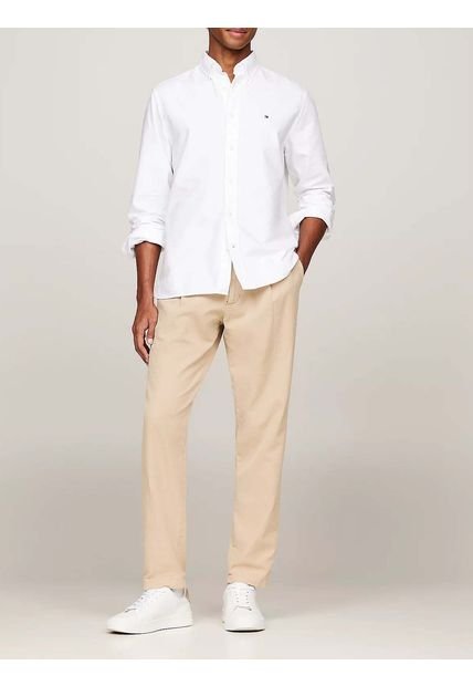 Camisa Blanca Oxford Heritage De Corte Regular Tommy Hilfiger