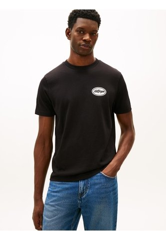 Camiseta Negra De Corte Amplio Con Gráfico Trasero Tommy Hilfiger Tommy Hilfiger
