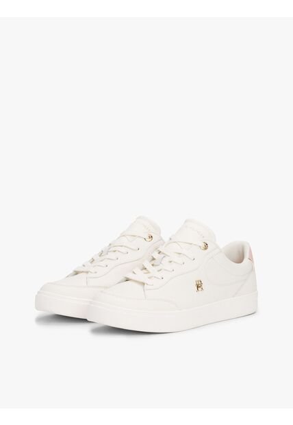 Tenis Blanco En Cuero Con Monograma TH Tommy Hilfiger