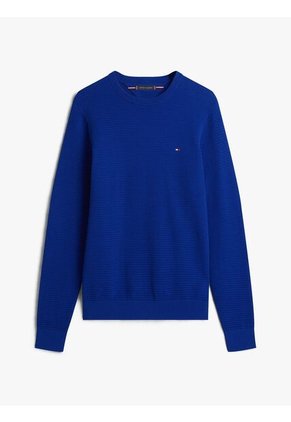 Saco Azul De Punto Texturizado Tommy Hilfiger