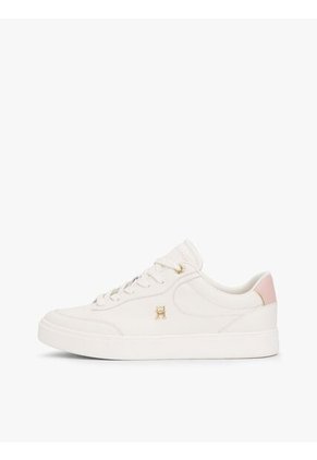 Tenis Blanco En Cuero Con Monograma TH Tommy Hilfiger