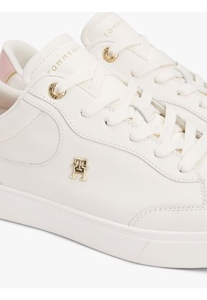 Tenis Blanco En Cuero Con Monograma TH Tommy Hilfiger