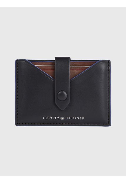 Tarjetero Con Acabado Con Textura Signature Hombre Negro Tommy Hilfiger