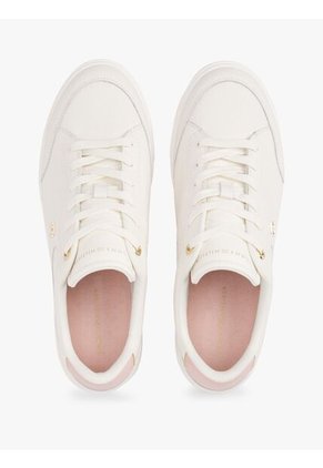 Tenis Blanco En Cuero Con Monograma TH Tommy Hilfiger