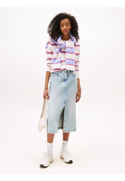 Falda Celeste Claire Con Logo Tommy Jeans