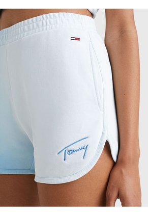 Pantalón Corto Signature Con Efecto Degradé Mujer Celeste Tommy Jeans