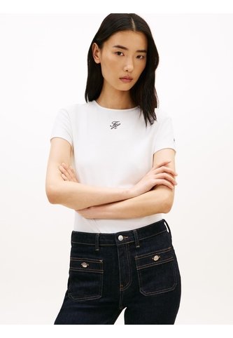 Camiseta Blanca De Punto Con Logo Texturizado Tommy Hilfiger Tommy Hilfiger