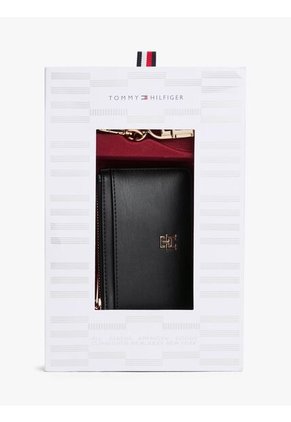 Caja Negra De Regalo Con Tarjetero Y Colgante Tommy Hilfiger