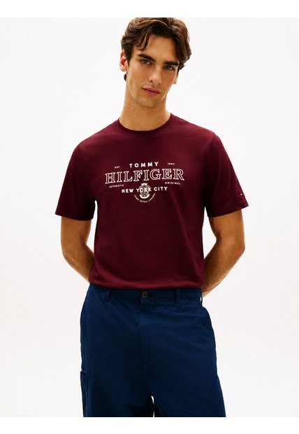 Camiseta Roja Heritage Con Logo Gráfico Tommy Hilfiger