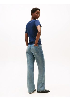Camiseta Azul De Cuello Redondo Con Corte Slim Tommy Hilfiger