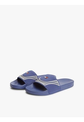 Sandalias Azul Con Tira Con Logo Tommy Hilfiger