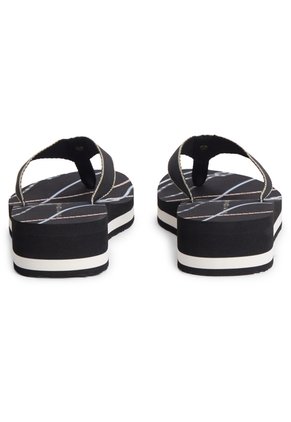 Sandalias Negro De Cuña Con Insignia Tommy Hilfiger