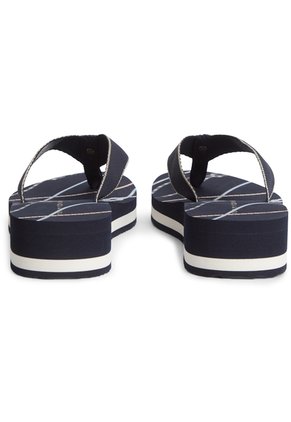 Sandalias Azul Marino De Cuña Con Insignia Tommy Hilfiger