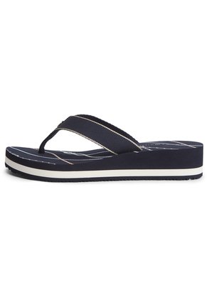 Sandalias Azul Marino De Cuña Con Insignia Tommy Hilfiger