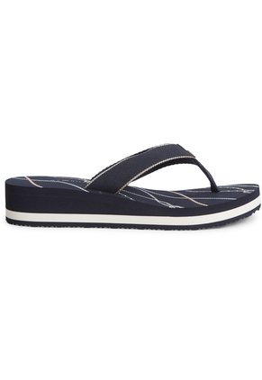 Sandalias Azul Marino De Cuña Con Insignia Tommy Hilfiger