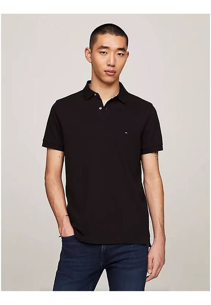 Polo 1985 De Corte Regular Hombre Negro Tommy Hilfiger