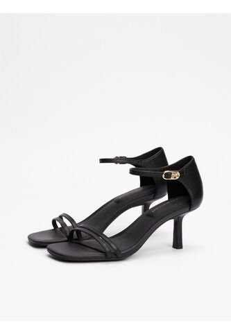 Sandalias Negro De Tacón Kitten Con Monograma TH Tommy Hilfiger Tommy Hilfiger
