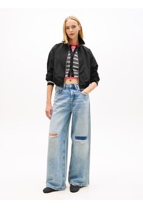 Chaqueta Negra Con Cremallera Y Cordón Lateral Tommy Jeans