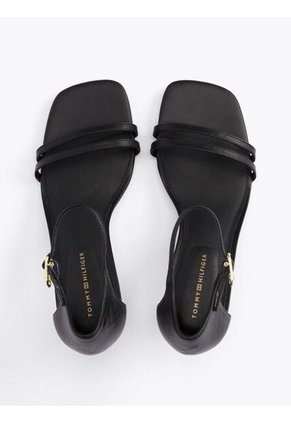 Sandalias Negro De Tacón Kitten Con Monograma TH Tommy Hilfiger
