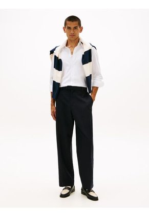 Camisa Blanca Twill De Corte Regular Con Cuello Flexible Tommy Hilfiger