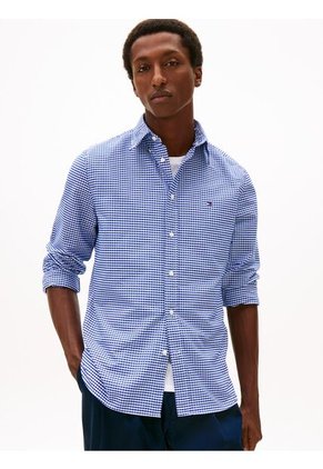Camisa Azul Heritage Oxford De Cuadros Gingham Tommy Hilfiger