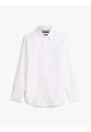 Camisa Blanca Twill De Corte Regular Con Cuello Flexible Tommy Hilfiger
