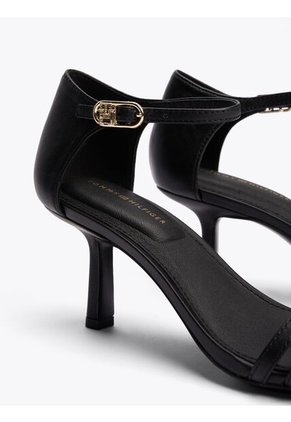 Sandalias Negro De Tacón Kitten Con Monograma TH Tommy Hilfiger