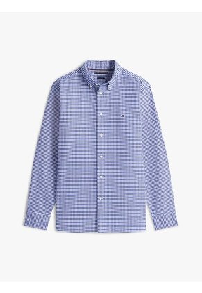 Camisa Azul Heritage Oxford De Cuadros Gingham Tommy Hilfiger