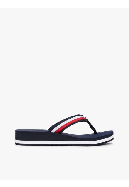 Sandalias Azul Marino De Cuña Con Tiras Distintivas Tommy Hilfiger