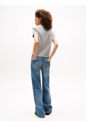 Camiseta Gris De Corte Regular Tommy Girl Tommy Jeans