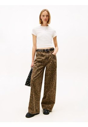 Camiseta Blanca De Corte Slim Con Logo Lineal En El Pecho Tommy Jeans