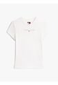 Camiseta Blanca De Corte Slim Con Logo Lineal En El Pecho Tommy Jeans de Tommy Hilfiger