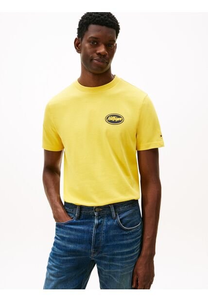 Camiseta Amarilla De Corte Amplio Con Gráfico Trasero Tommy Hilfiger
