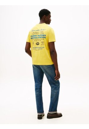 Camiseta Amarilla De Corte Amplio Con Gráfico Trasero Tommy Hilfiger