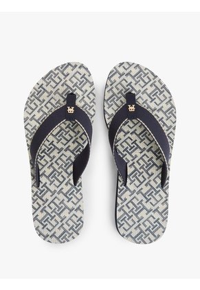 Sandalias Azul Marino Con Cuña Y Monograma TH Tommy Hilfiger