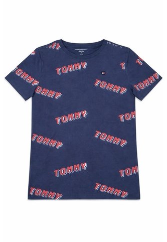 Camiseta Azul Para Niño Oscuro Con Estampado AOP Tommy Hilfiger Tommy Hilfiger