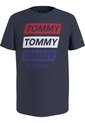 Camiseta Azul Para Niño Con Logo Gráfico Estampado En El Pecho Tommy Hilfiger de Tommy Hilfiger
