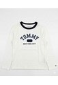 Camiseta Blanca Para Niño Manga Larga Con Logo Tommy Hilfiger de Tommy Hilfiger