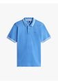 Polo Celeste De Corte Regular Ribeteado Con Logo Tommy Jeans de Tommy Hilfiger