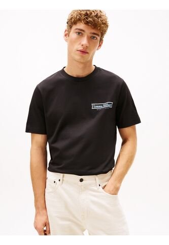 Camiseta Negra De Cuello Redondo Con Logo Estampado Tommy Hilfiger Tommy Hilfiger