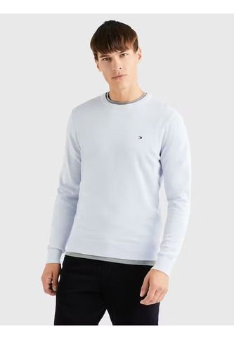 Súeter De Algodón Con Cuello Redondo Azul Tommy Hilfiger Tommy Hilfiger