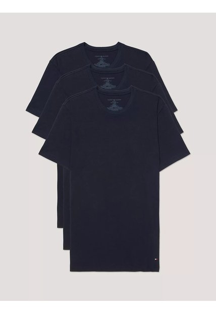 Pack Azul De 3 Camisetas De Cuello Redondo Con Logo  Tommy Hilfiger