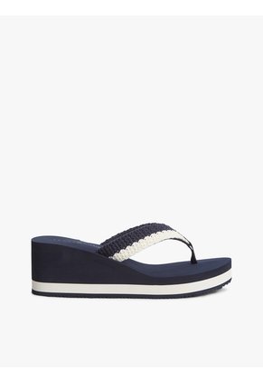 Sandalias Azul Marino Con Cuña Y Tiras Trenzadas Tommy Hilfiger