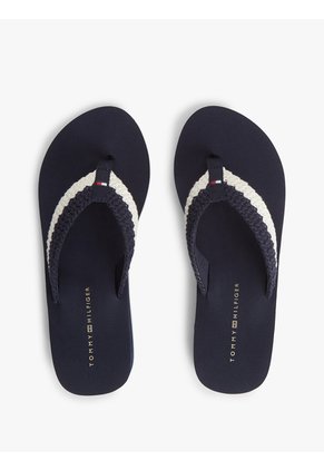Sandalias Azul Marino Con Cuña Y Tiras Trenzadas Tommy Hilfiger