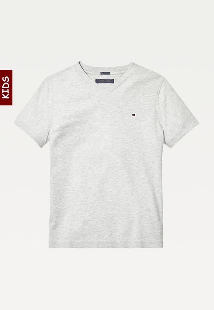 Camiseta Niño De Pico Y Algodón Orgánico Gris Tommy Hilfiger