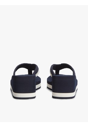 Sandalias Azul Marino Con Cuña Y Tiras Trenzadas Tommy Hilfiger