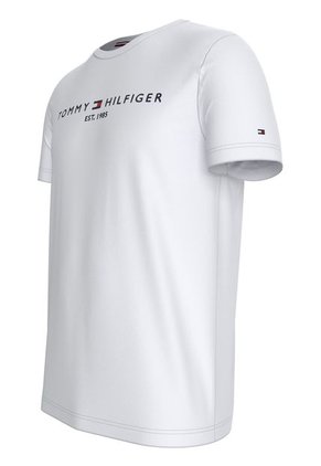 Camiseta Blanca Con Logo Bordado En El Pecho Tommy Hilfiger