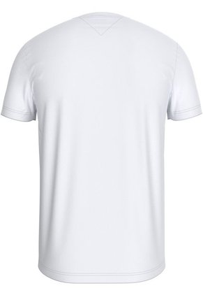 Camiseta Blanca Con Logo Bordado En El Pecho Tommy Hilfiger