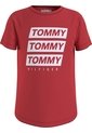 Camiseta Roja Para Niña Con Logo Estampado Gráfico En El Pecho Tommy Hilfiger de Tommy Hilfiger