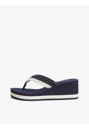 Sandalias Azul Marino Con Cuña Y Tiras Trenzadas Tommy Hilfiger